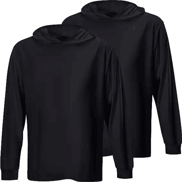 Gym hoodie dropshipping custom logo polyester long sleeve t shirt for men