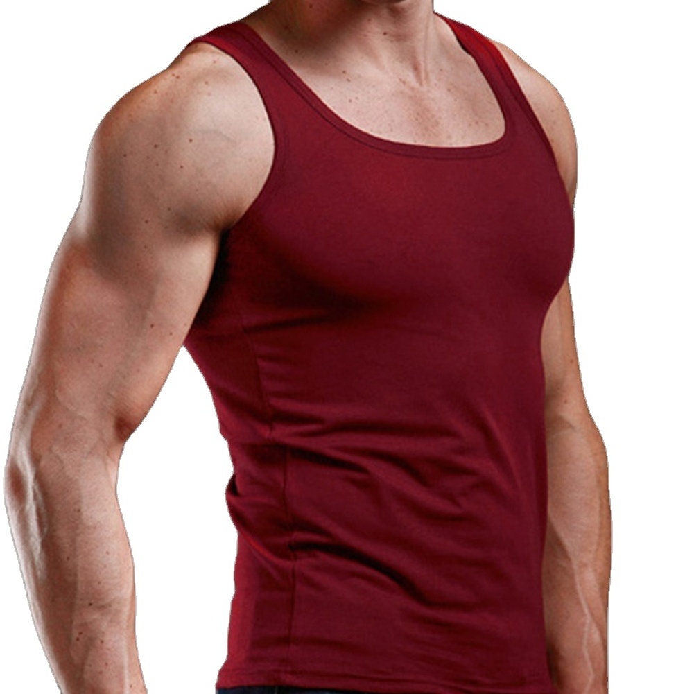 Hot sale ribbed tank top men cotton tank tops sports breathable white gym men's vest