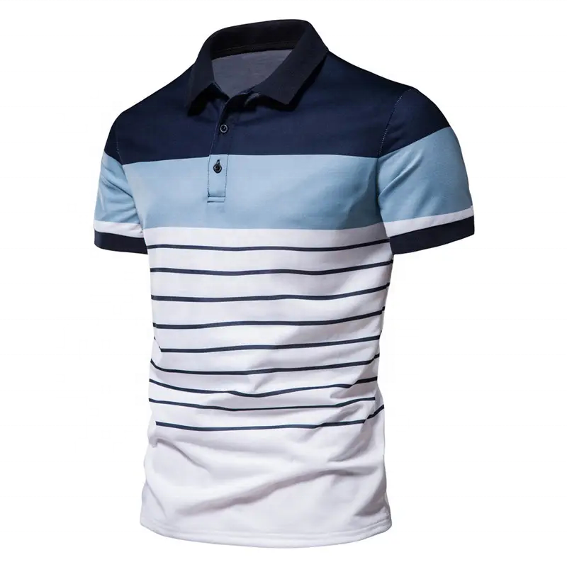 Hot sale high quality men polo t shirt classic solid color fully cotton polo shirts stripe collar polo shirt