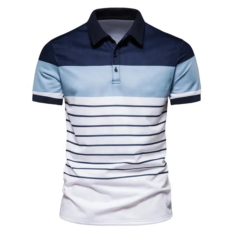 Hot sale high quality men polo t shirt classic solid color fully cotton polo shirts stripe collar polo shirt