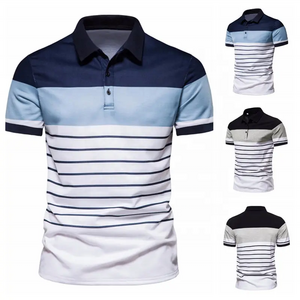 Hot sale high quality men polo t shirt classic solid color fully cotton polo shirts stripe collar polo shirt