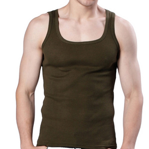 Hot sale ribbed tank top men cotton tank tops sports breathable white gym men's vest