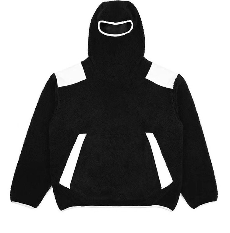 2023 custom high quality unisex fleece hooded sweatshirts winter oversized sherpa mask hoodie custom ninja hoodie