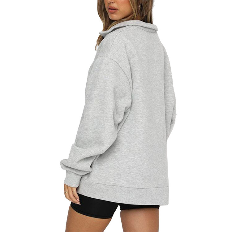 New custom women long sleeves sweatshirts zipper up oversized jumpers women's hoodies & sweatshirts