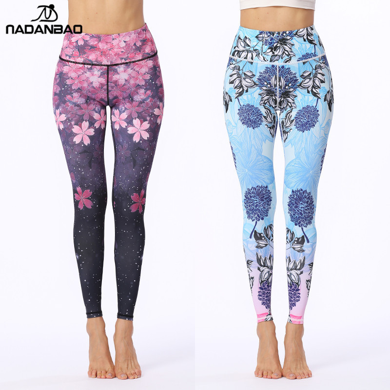 NADANBAO leggings dropshipping cherry  hot sale custom made colorful printed Christmas legging 3d digital print leggings