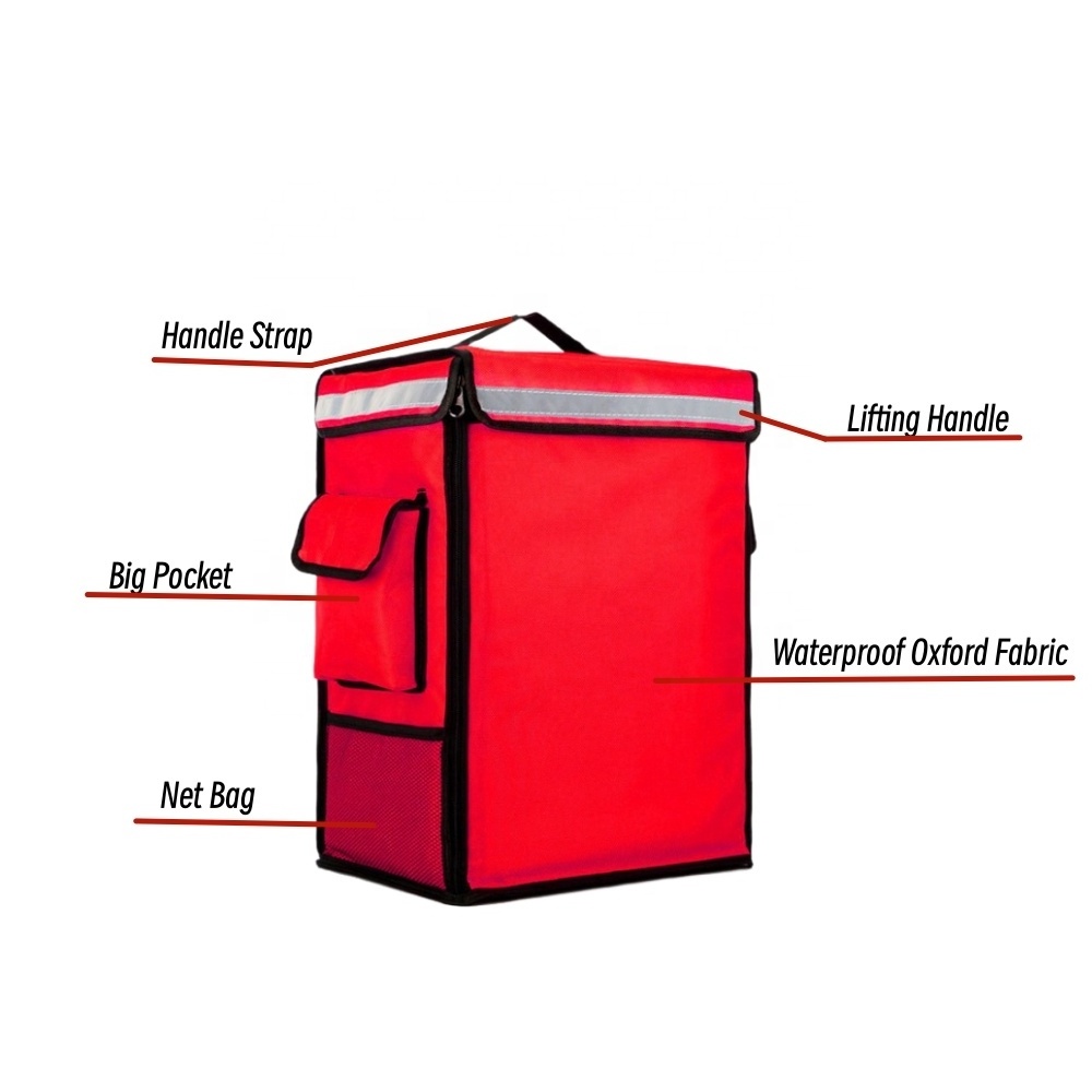 Latest Waterproof Tail Boxes For Delivery Food Bike Cooler Backpack Insulated Thermal Pizza Food Delivery Bag