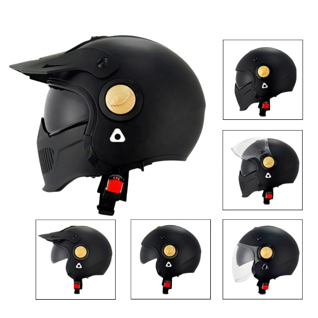 New Design DOT Motorcycle Open Face Helmet Six Morphing ABS Motocross Helmet for All Season Motorcycle Accessories Iron Man