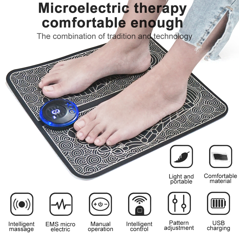 Hot Products Free Sample TENS Massage Pad Feet Muscle Stimulator Massage Mat Electric Vibration EMS Foot Massager