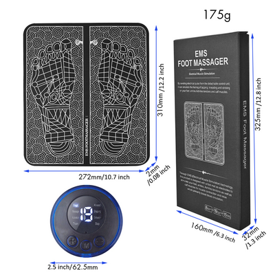 Hot Products Free Sample TENS Massage Pad Feet Muscle Stimulator Massage Mat Electric Vibration EMS Foot Massager