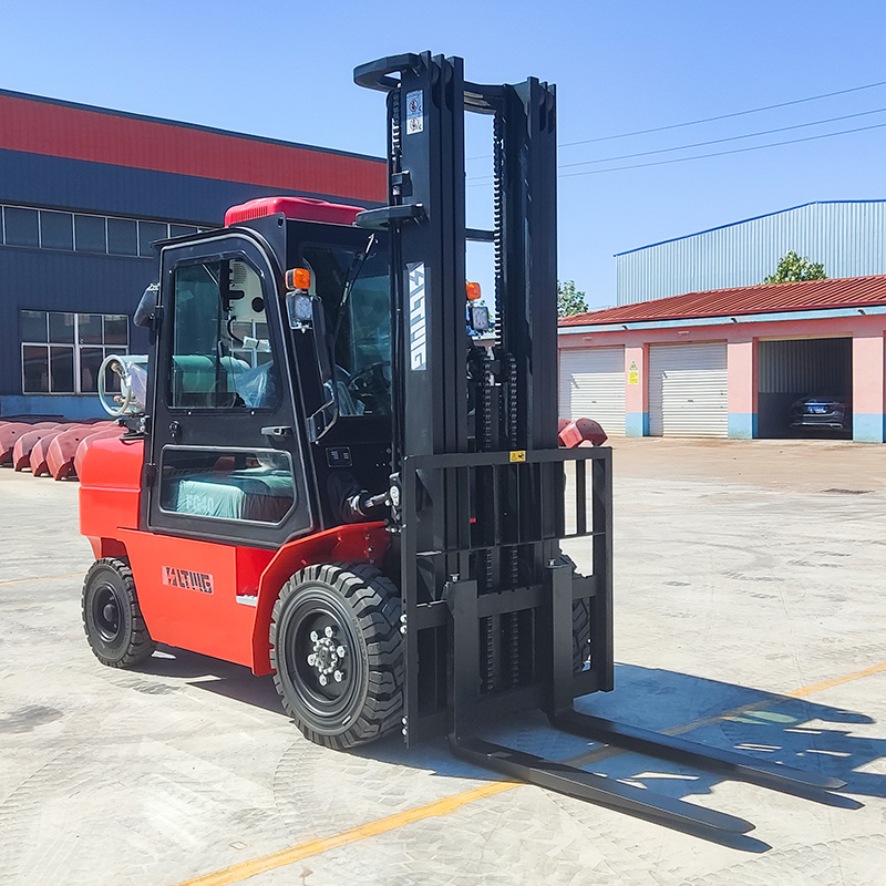 Chinese high quality LPG forklift truck 4000kg 4ton small gasoline 4 wheel  lpg forklift price with solid tire