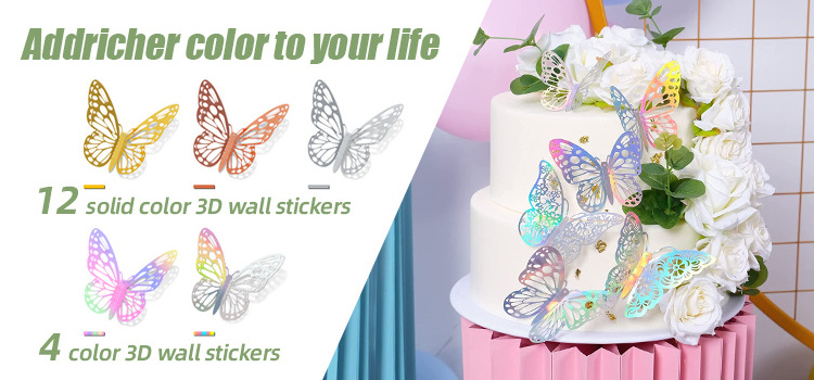 Removable paper bedroom living room home decor butterfly 3D wall art decal decorative stickers