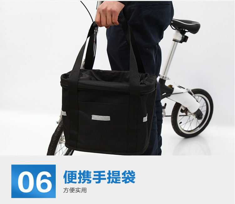 Bicycle Front Basket Collapsible Bike Handlebar Basket Pet Cat Dog Carrier Bag Shopping Commuting Cycle Biking Front Baggage Bag