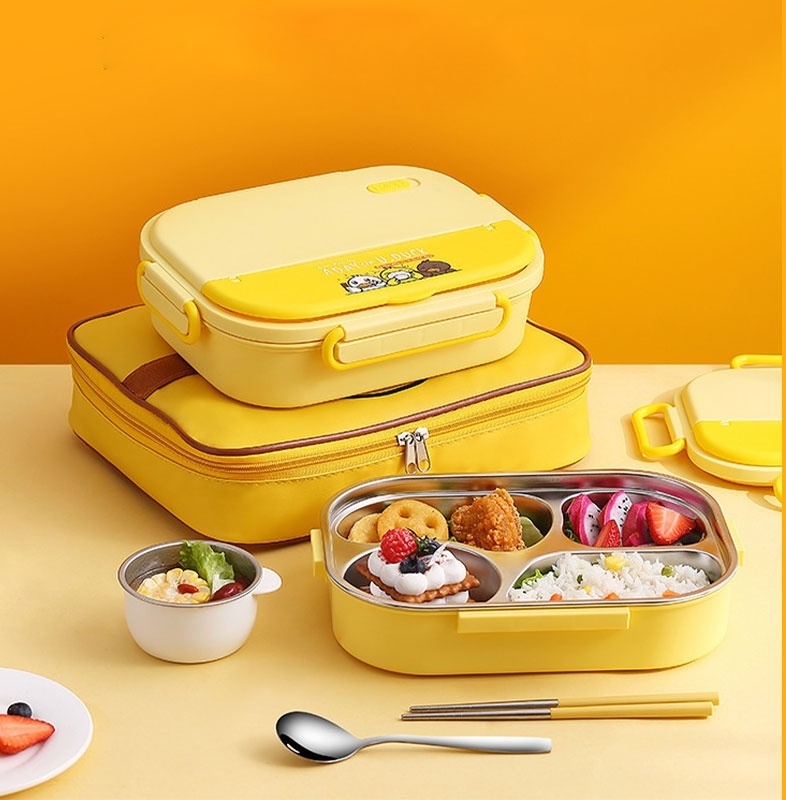 Stainless steel lunch box custom insulated bpa free microwave leakpfoof bento box children school kids for boys girls lunchbox