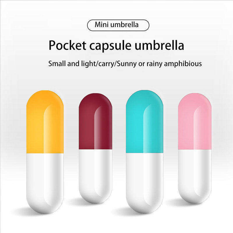 Mini Capsule Umbrella Anti UV Vinyl Sunscreen with Case Rain Umbrellas Portable Sun Block Pocket Umbrella