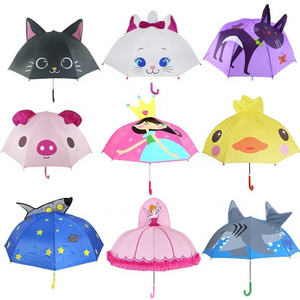 kids umbrellas with logo prints custom made straight umbrella with safety manual open and close for kids to use