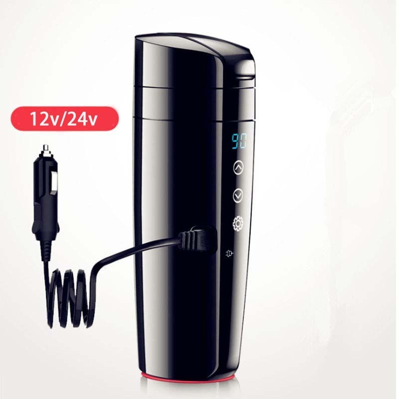 12v 24v Electric temperature Control Kettle Stainless Steel self Heating Coffee thermal Cup Travel tumbler thermo Smart Car Mug