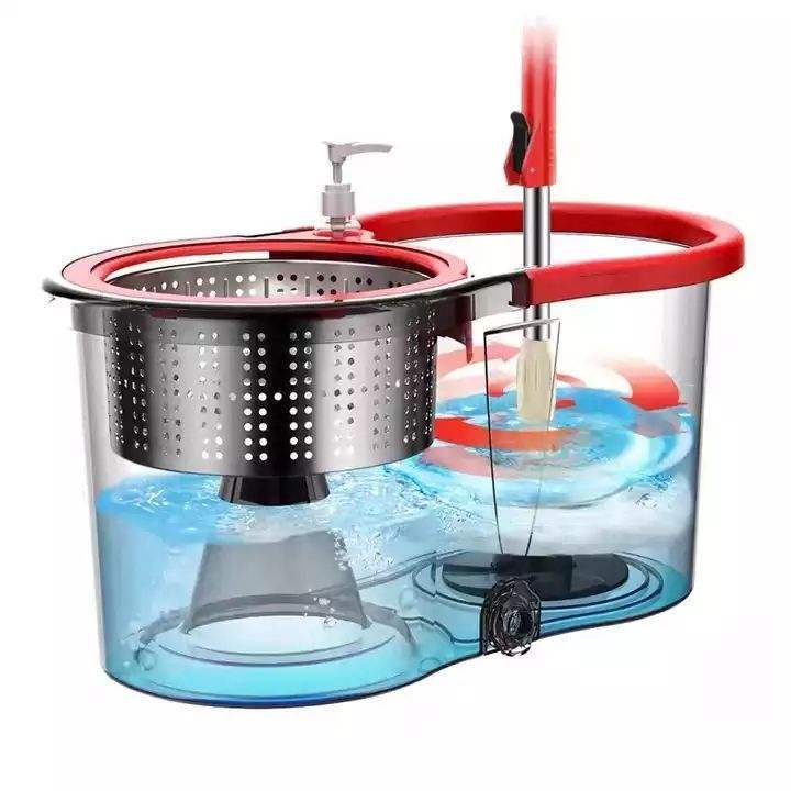 Household floor cleaning adjustable rotating  spinning mops 360 degree magic self wash turbo flushing  mop and bucket set