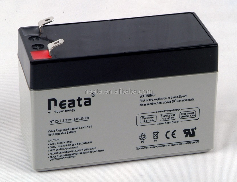 NEATA 12V 1.3AH Sealed Lead Acid Elevator Battery Rechargeable Maintenance Free AGM Batteries