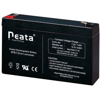 6V 7AH Battery For Kids, Sealed Lead Acid Maintenance Free Solar Battery