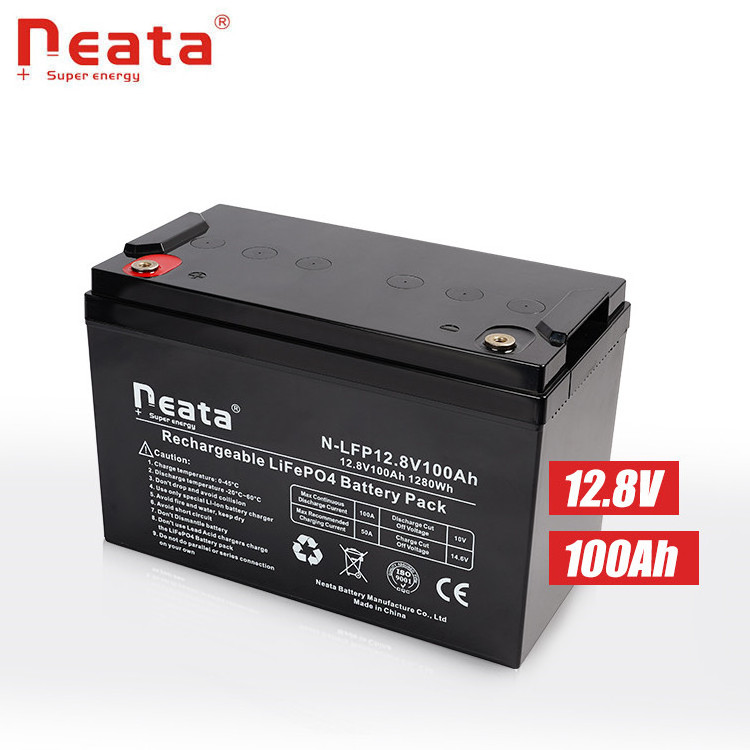 Neata Rechargeable Generator Emergency Backup Long Life LiFePO4 12.8V 100Ah Bateria De Litio Para Panel Solar