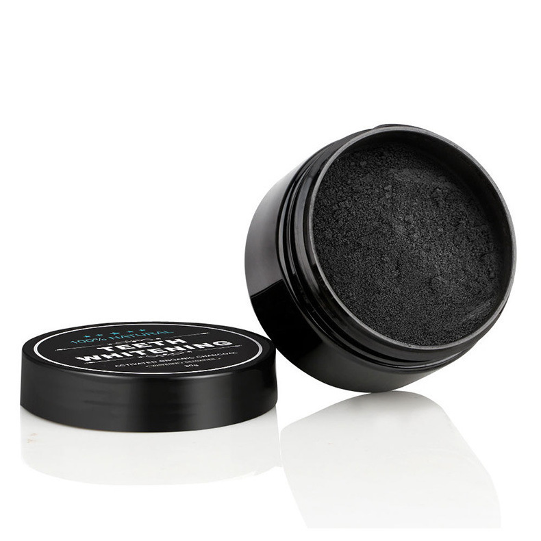 Vegan 30g Black Charcoal Organic Charcoal Teeth Whitening Powder Custom Logo