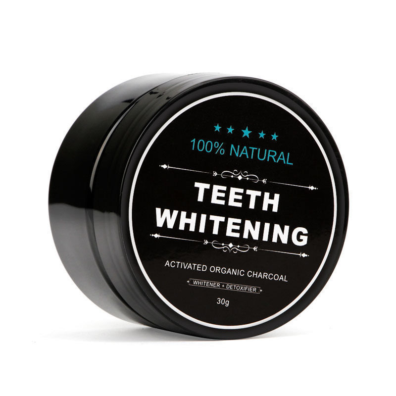 Vegan 30g Black Charcoal Organic Charcoal Teeth Whitening Powder Custom Logo