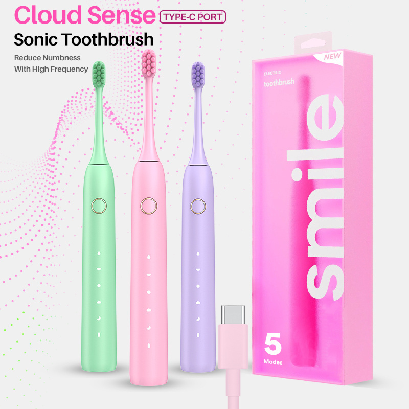 Wholesale Adult Sonic Electric Toothbrush Rechargeable Type-c Port Vibration Toothbrush Private Label