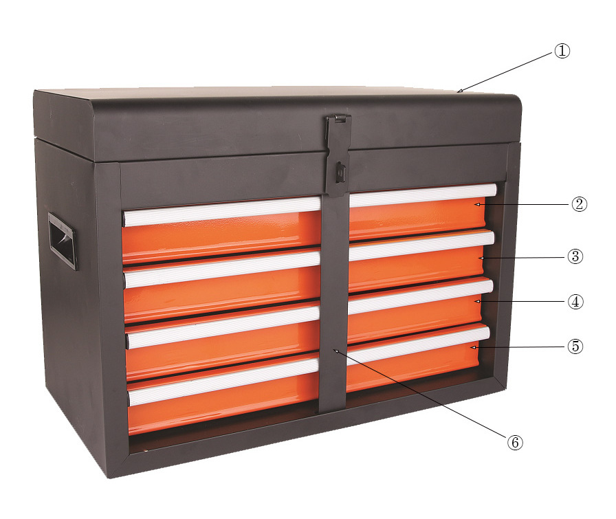 Neatly Plastic Handle 4-Drawer Portable Storage Metal Tool Box with Lock Strip for Workshop Tools Storage