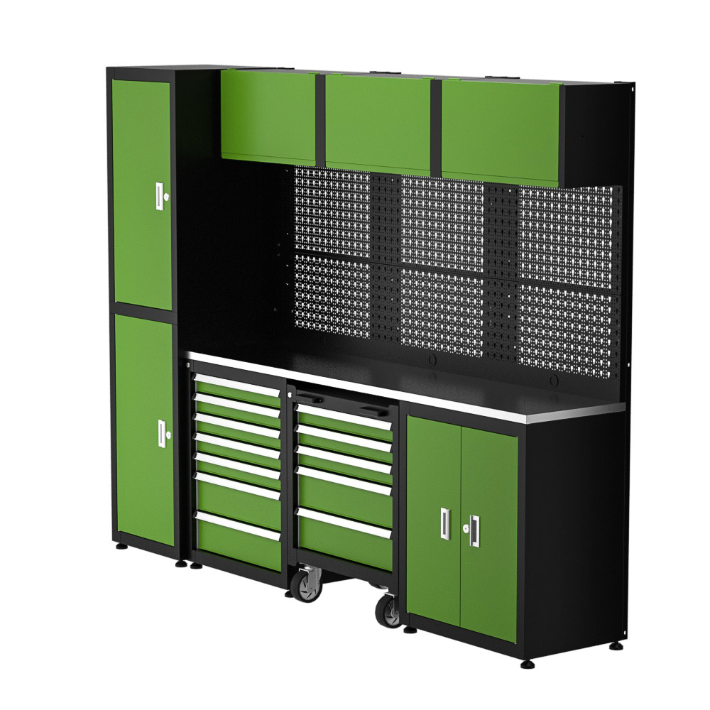 Neatly Tool Cabinet Removable Large Workshop Toolbox Stainless Steel Workbench for Workshop Garage Storage