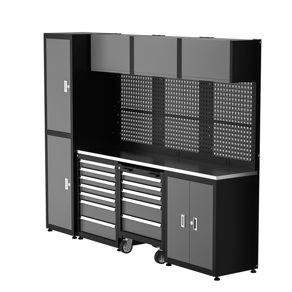 Neatly Tool Cabinet Removable Large Workshop Toolbox Stainless Steel Workbench for Workshop Garage Storage