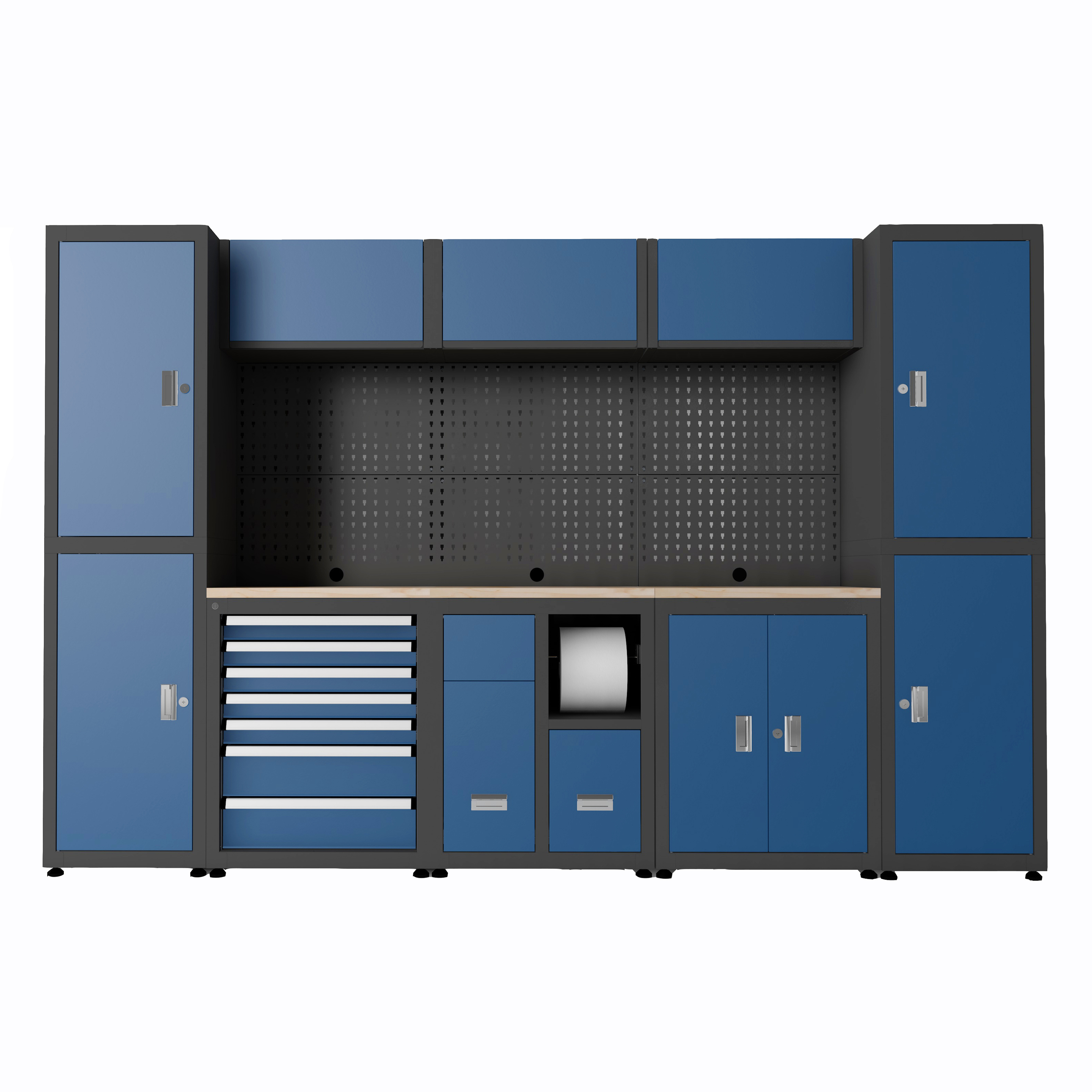 Neatly Modular Garage Workstation with Heavy-Duty Metal Steel Workbench Drawers Storage Cabinets for Garage Storage