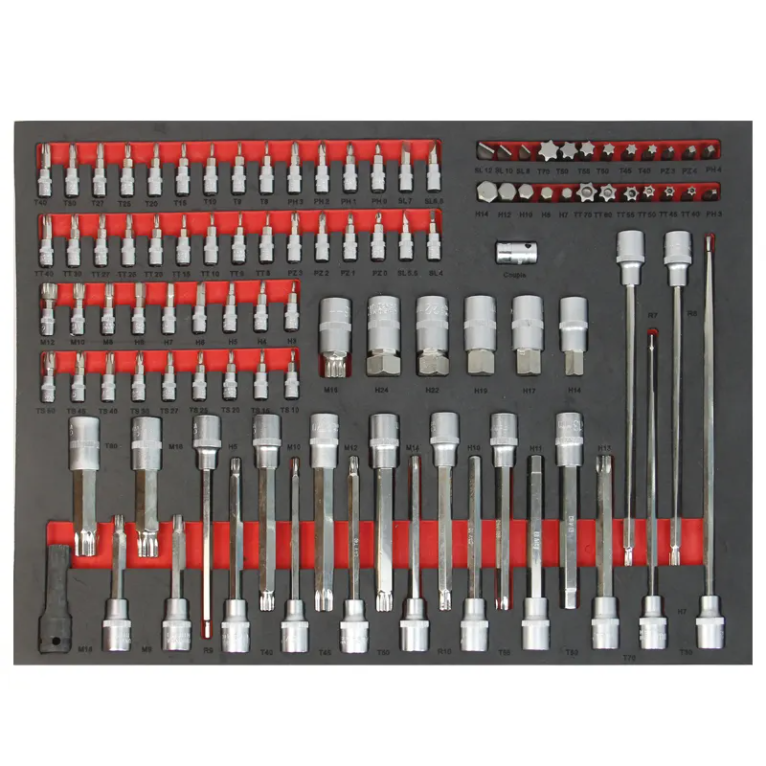 Neatly Multi-size 102 Pcs Vehicle Repair Tool Sets Sleeve Combination Tool Trolley Cabinet Tool Set with EVA Tray