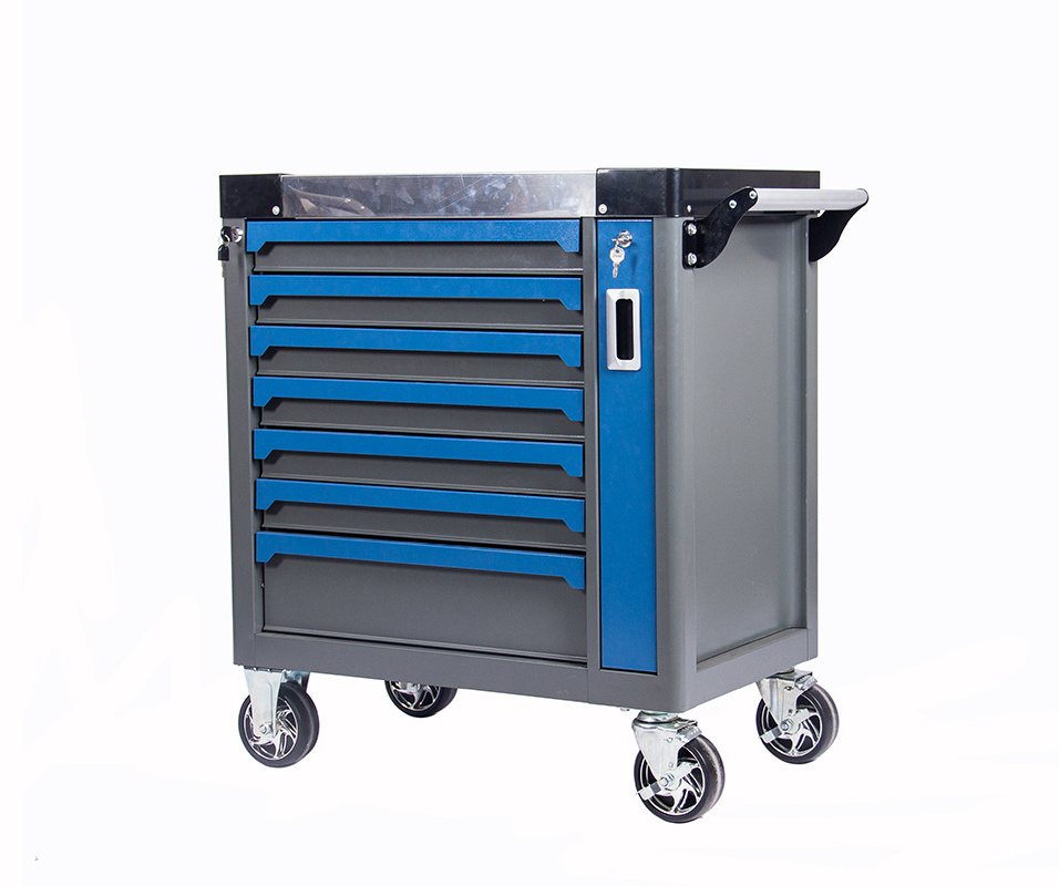 Neatly Tool Box on Wheels with side cabinet,Lockable 7-Drawer  Rolling Tool Cabinet with Toolbox Organizer