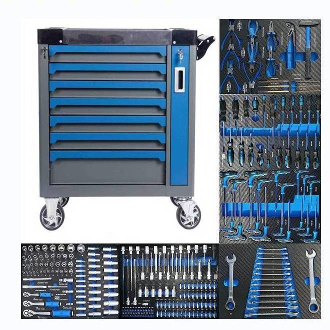 Neatly Tool Box on Wheels with side cabinet,Lockable 7-Drawer  Rolling Tool Cabinet with Toolbox Organizer