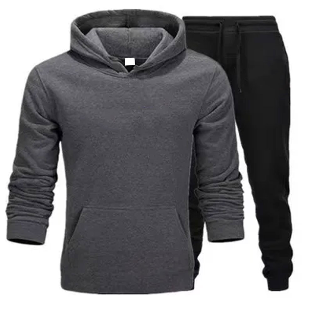 Cheap Price Boys Tracksuit Plain Black Long Sleeve Hooded Sweat Hoodie Tracksuit Breathable Suit Joggers Oversized Men Tracksuit