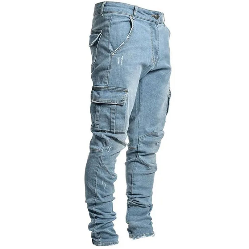 Design Street Slim Fit Hot Sale Fashion Men High Quality Jeans Breathable Denim Jeans Bulk Pants Casual Skinny Pencil Jeans