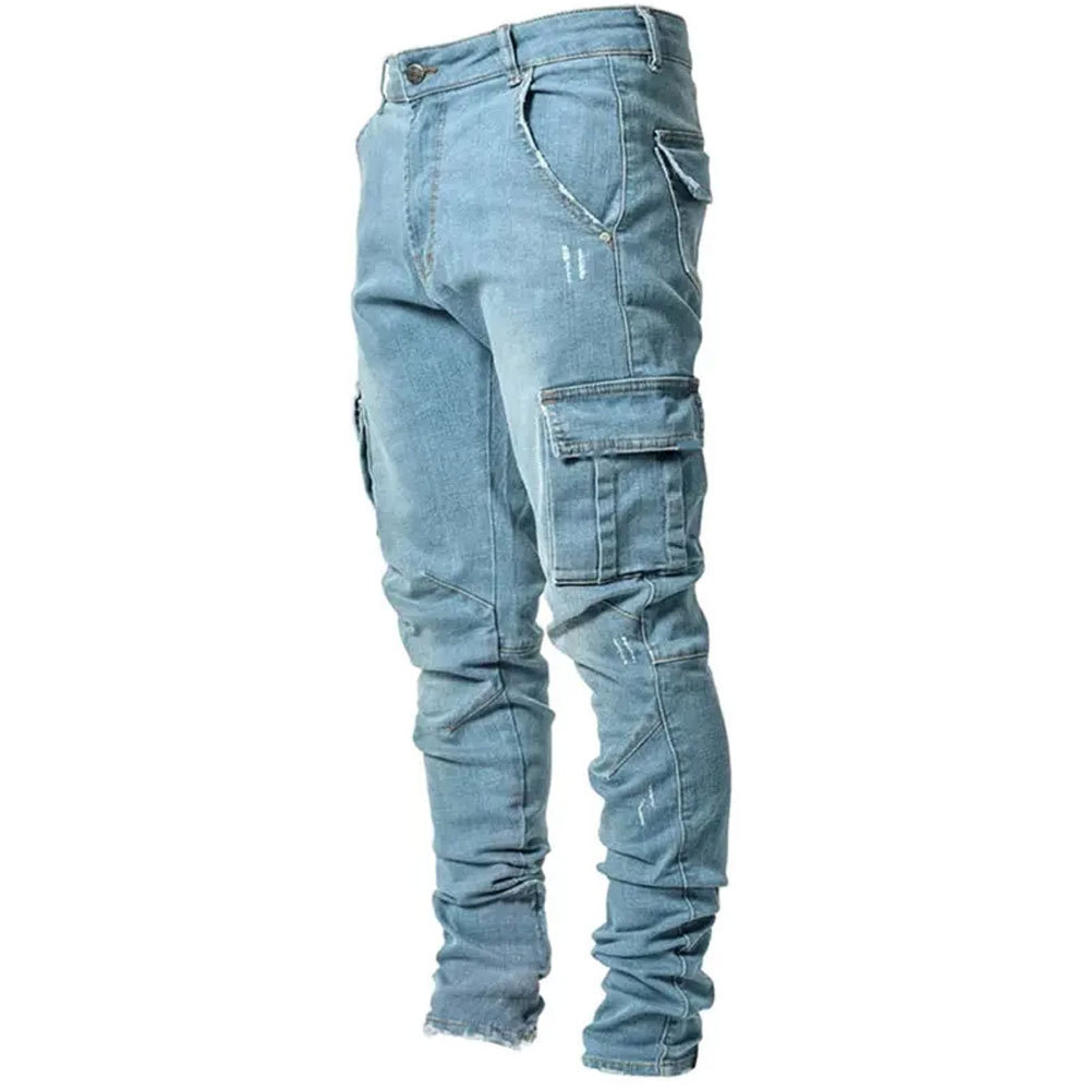 Design Street Slim Fit Hot Sale Fashion Men High Quality Jeans Breathable Denim Jeans Bulk Pants Casual Skinny Pencil Jeans