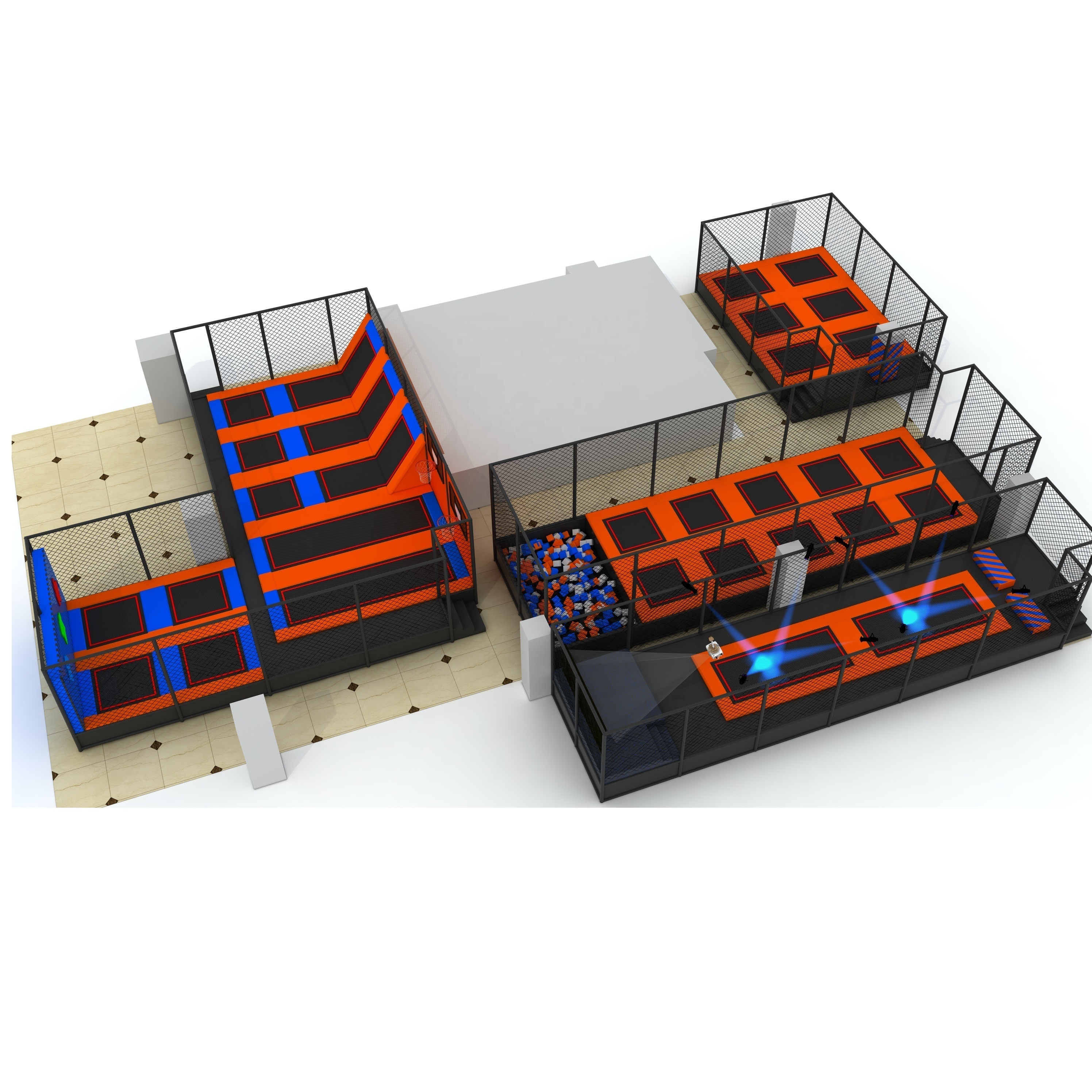 Cheap Prices Business Plan Commercial Kids Sky Zone Playground Equipment Jump Big Indoor trampoline park