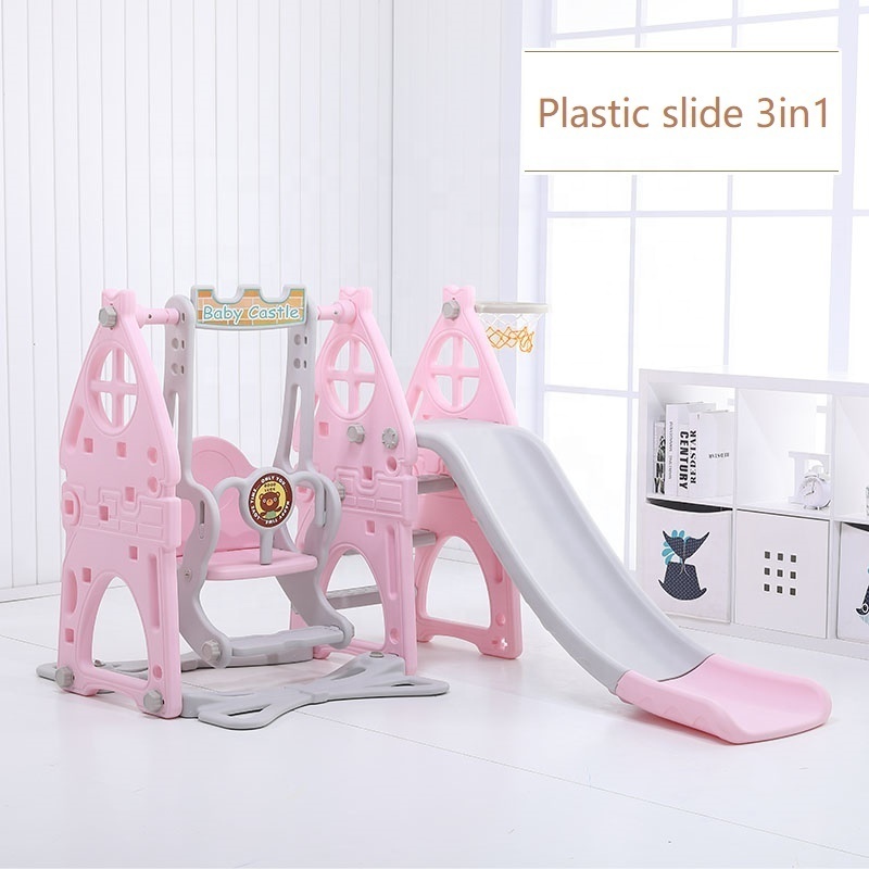 Attractive Design Inside Plastic Swing and Slide for Kids