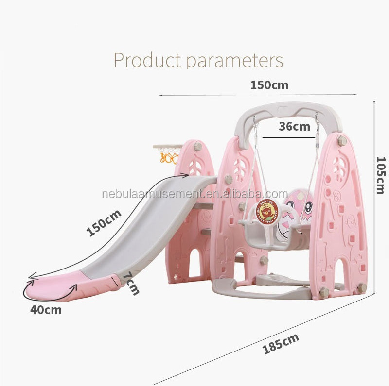 Attractive Design Inside Plastic Swing and Slide for Kids