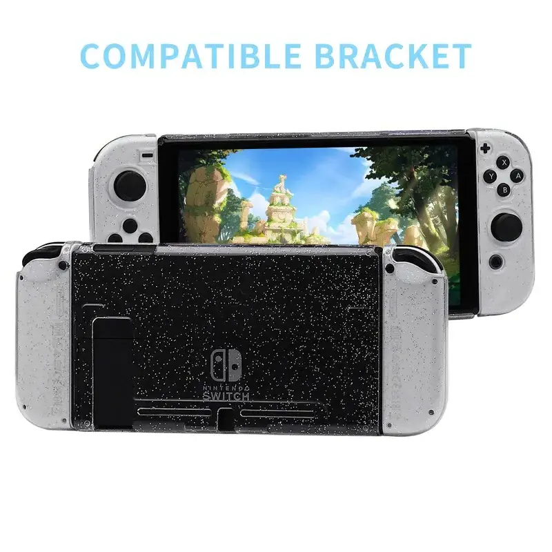 Soft TPU Crystal Glitter Case for switch Lite oled Console Video Game Accessory Transparent Protective Cover for Switch Skin