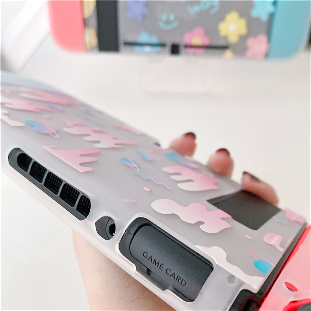 Painted Flower Planet Case for Nintend Switch Transparent Tpu Soft Cover Protective Shell Split Game Console for ns Accessories