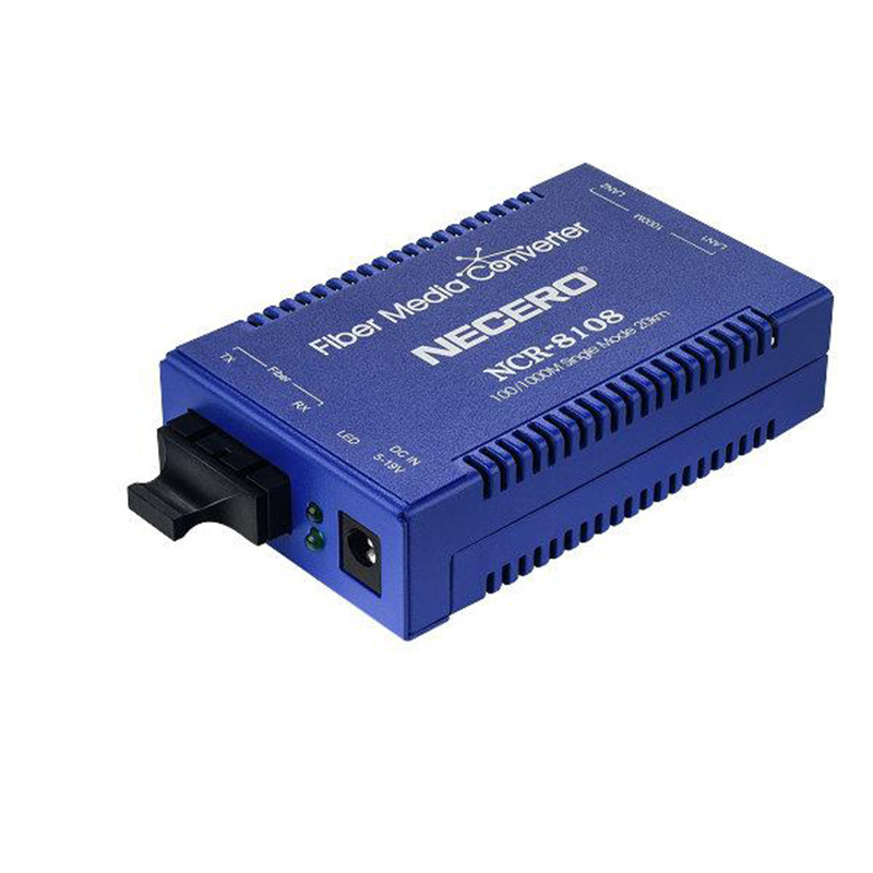 Gigabit Single Mode Fiber SC to Ethernet Media Converter 20KM,10/100/1000M SC FC LC ST