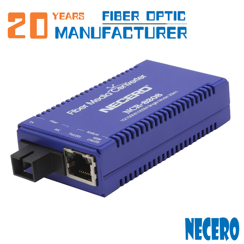 Fiber Optic Switch by Necero Hot Sale 16 Port Factory FTTX Metal Case Support SC, FC Etc 20km Indoor Only CN;GUA 12.