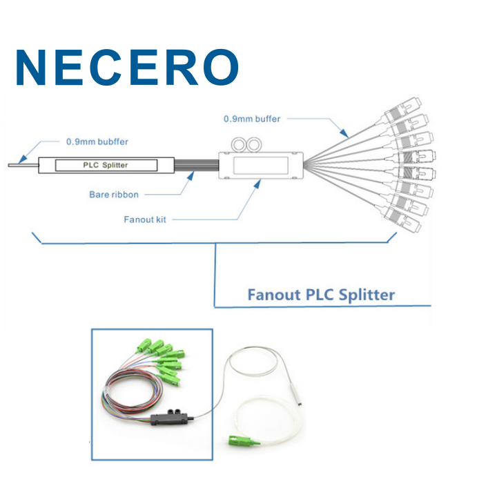 1x2 1x4 1x8 1x16 fiber optic plc splitter steel tube cable 2 way 4way 8 way 16 way optical PLC splitter