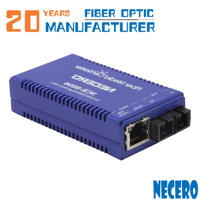 Fiber Optic Switch by Necero Hot Sale 16 Port Factory FTTX Metal Case Support SC, FC Etc 20km Indoor Only CN;GUA 12.