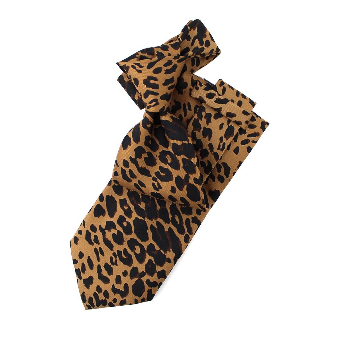 Show Your Wild Side Microfiber Polyester Custom Neck Ties Unrestrained Spotted Tan Taupe Untamed Cheetah Leopard Print Mens Ties