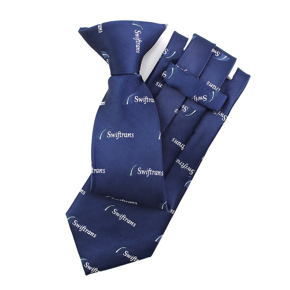 Simplify Matters Zhejiang Custom Men Male Necktie Microfiber Polyester Woven Neck Tie Navy Blue Clip On Mens Official Ties