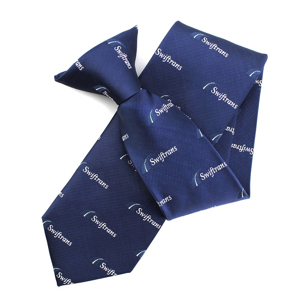 Simplify Matters Zhejiang Custom Men Male Necktie Microfiber Polyester Woven Neck Tie Navy Blue Clip On Mens Official Ties