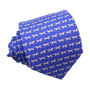 China Suppliers Holiday Gift Mens Blue Wholesale Unique Fashion Sport Horse Racing Necktie Custom Digital Printing Silk Tie